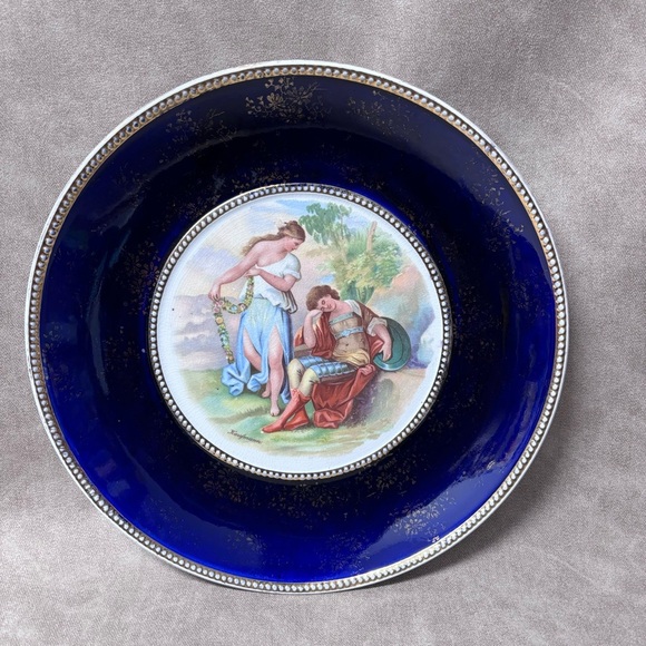 Antique Empire Works, Stoke on Trent, England. Cobalt Blue with 22 k Gold Plate - Picture 5 of 5